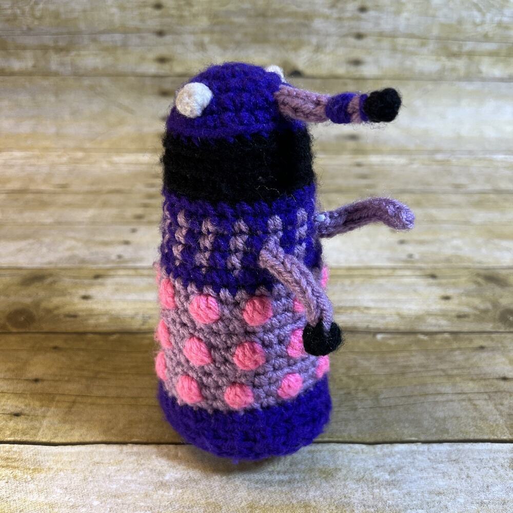 Odd Unique Crocheted Dalek • Doctor Who Inspired • Handmade Fiber Art Doll